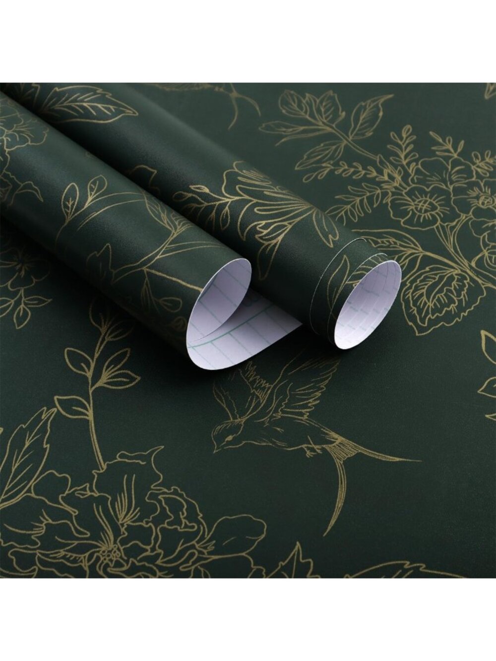 Vintage Dark Green Floral Peel and Stick Wallpaper | Removable Self-Adhesive